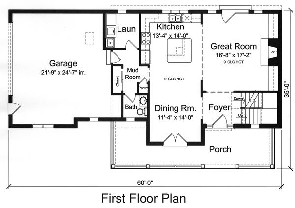 House Design - Traditional Floor Plan - Main Floor Plan #46-496