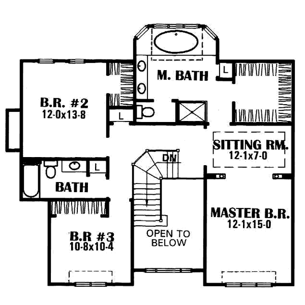 Country Floor Plan - Upper Floor Plan #50-218