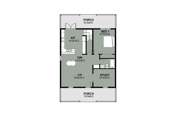 House Blueprint - Farmhouse Floor Plan - Main Floor Plan #497-10