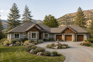 House Blueprint - Exterior - Front Elevation for Craftsman House Plan #1100-150 - 3 bed, 2.5 bath