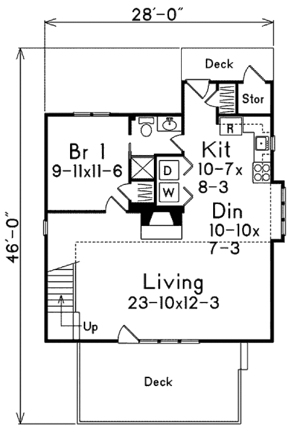 Cottage Floor Plan - Main Floor Plan #57-485