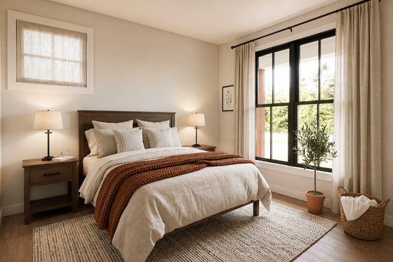 Interior - Bedroom for Farmhouse House Plan #48-1221 - 2 bed, 2 bath
