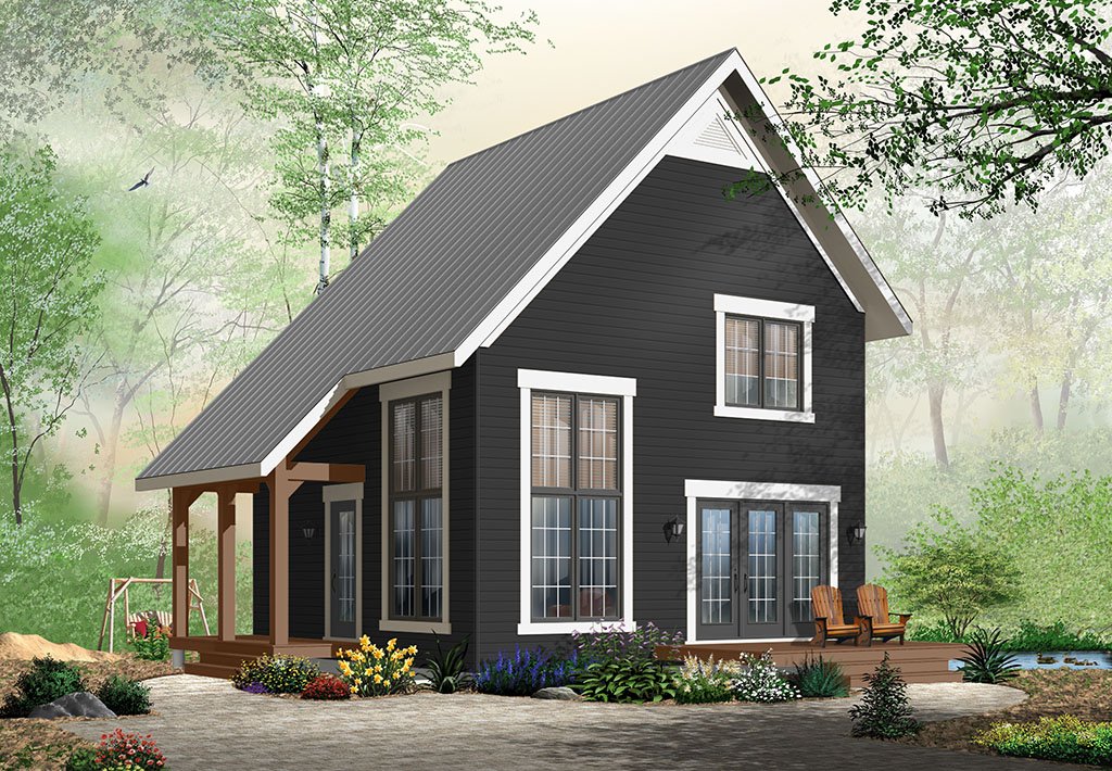 Cabin Style House Plan - 2 Beds 1.5 Baths 1050 Sq/Ft Plan #23-2267