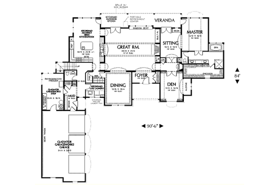 Floor Plan - Main Floor for European House Plan #48-120 - 3 bed, 3.5 bath