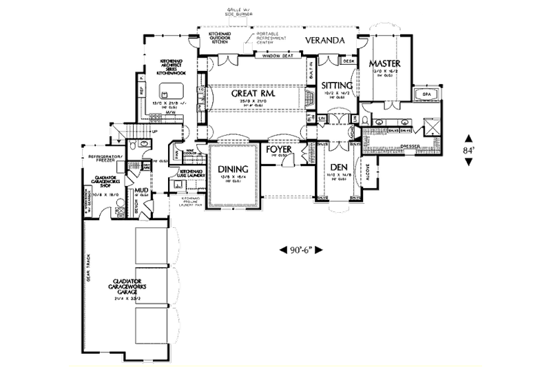 Home Plan - Floor Plan - Main Floor for European House Plan #48-120 - 3 bed, 3.5 bath