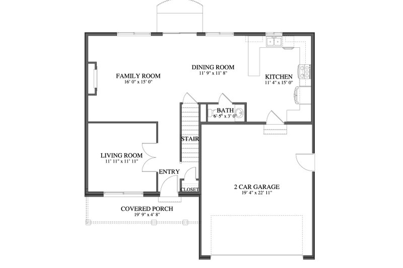 House Plan Design - Floor Plan - Main Floor for Farmhouse House Plan #1060-239 - 3 bed, 2.5 bath