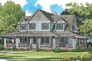 Country Exterior - Front Elevation Plan #72-484