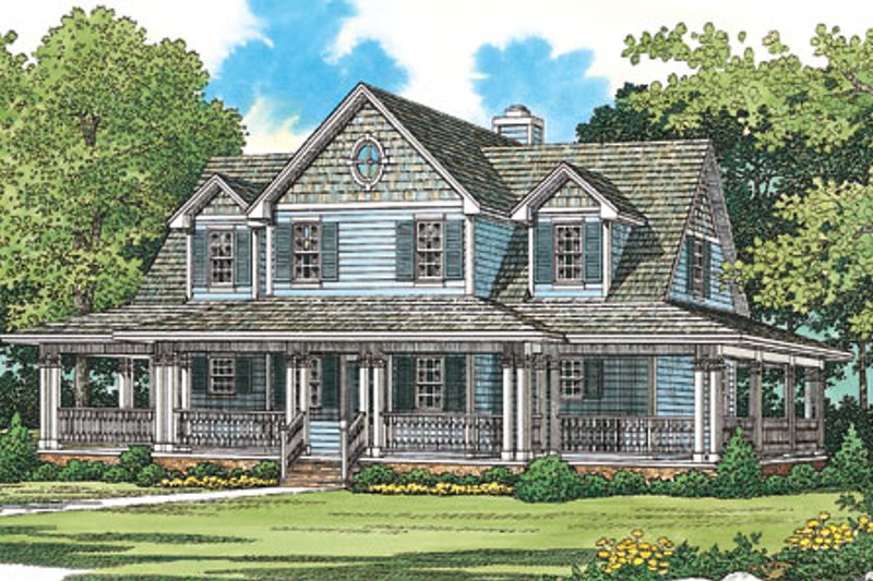Home Plan - Country Exterior - Front Elevation Plan #72-484