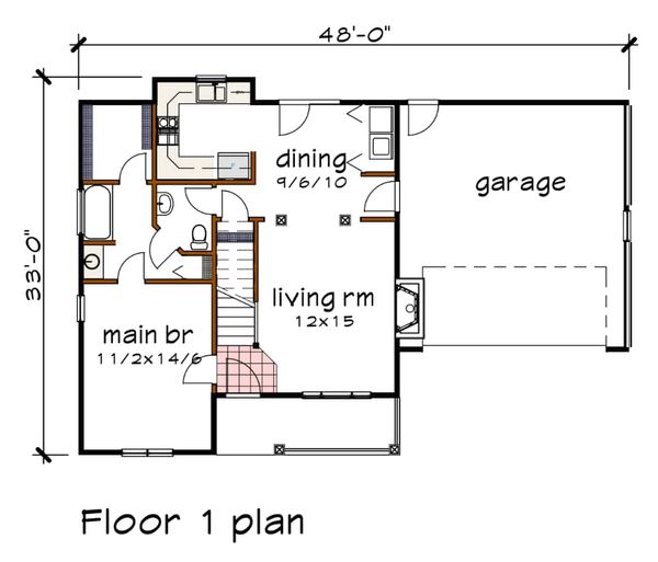 Architectural House Design - Country Floor Plan - Main Floor Plan #79-157