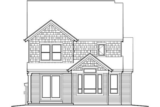 Exterior - Rear Elevation for Traditional House Plan #48-511 - 3 bed, 2.5 bath