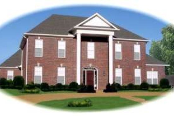 Exterior - Front Elevation for Classical House Plan #81-1018 - 4 bed, 3.5 bath