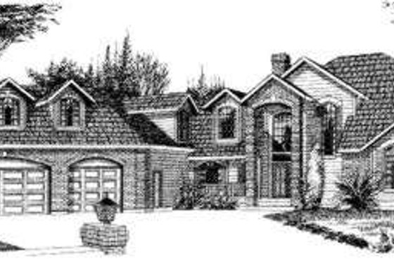 Exterior - Front Elevation for Traditional House Plan #303-325 - 6 bed, 5 bath