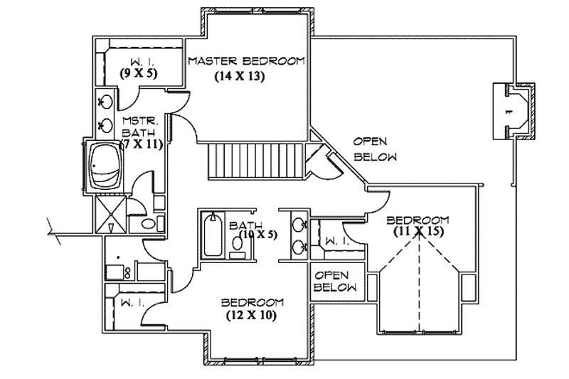 House Plan Design - Floor Plan - Upper Floor for Country House Plan #5-180 - 4 bed, 2.5 bath