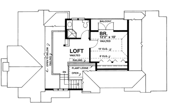 Floor Plan - Upper Floor for Cottage House Plan #118-103 - 2 bed, 2 bath