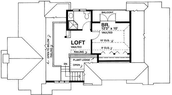 House Blueprint - Cottage Floor Plan - Upper Floor Plan #118-103