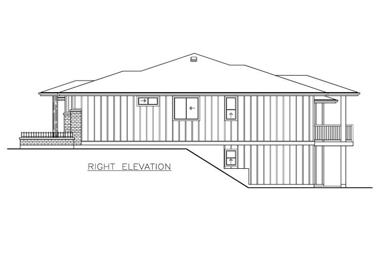 Architectural House Design - Exterior - Other Elevation 1 for Prairie House Plan #1100-84 - 3 bed, 2 bath