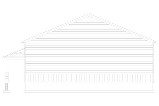 Exterior - Rear Elevation 1 for Traditional House Plan #1060-120, 1 bath