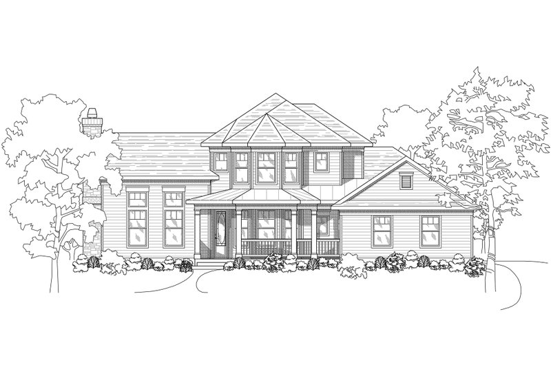 Dream House Plan - Exterior - Front Elevation 3 for Country House Plan #80-125 - 4 bed, 2.5 bath