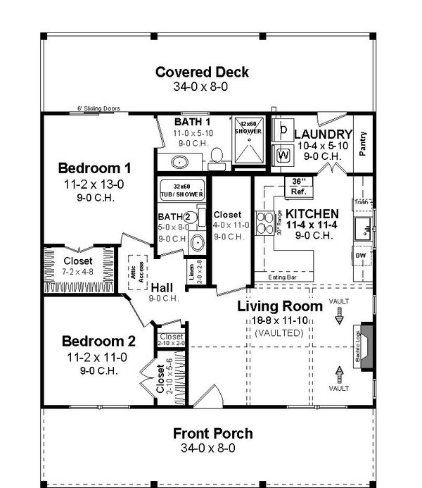 Farmhouse Floor Plan - Main Floor Plan #21-500