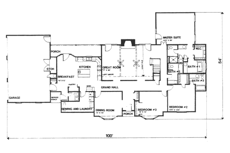 Home Plan - Floor Plan - Main Floor for Mediterranean House Plan #30-184 - 3 bed, 3.5 bath