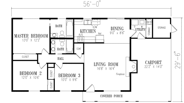 Home Plan - Ranch Floor Plan - Main Floor Plan #1-160