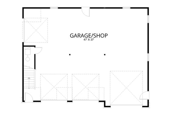 Floor Plan - Main Floor for Craftsman House Plan #112-188 - 1 bed, 1 bath