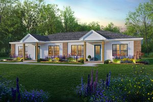 Southern Exterior - Front Elevation Plan #21-484