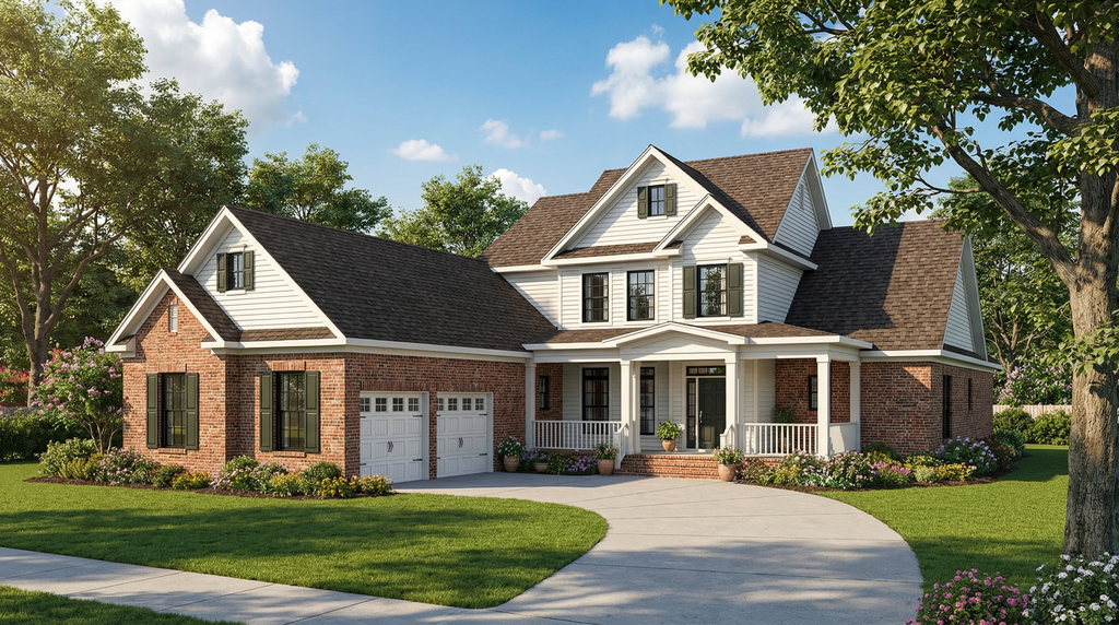 Exterior - Front Elevation 2 for Traditional House Plan #17-291 - 4 bed, 3 bath