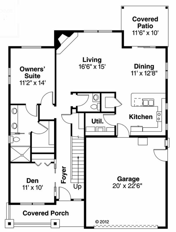 Architectural House Design - Craftsman Floor Plan - Main Floor Plan #124-907