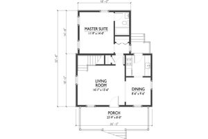 Floor Plan - Main Floor for Cottage House Plan #514-18 - 3 bed, 2 bath