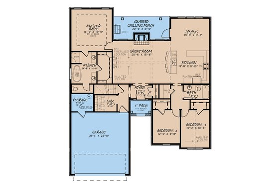 Floor Plan - Main Floor for European House Plan #923-138 - 3 bed, 2 bath