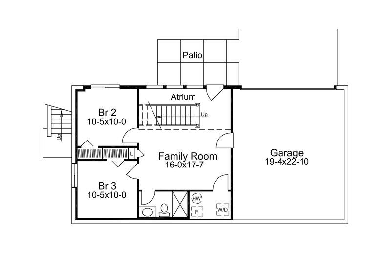 House Blueprint - 1680 square foot garage under traditional house plan