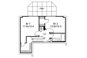 Floor Plan - Lower Floor for Cottage House Plan #57-399 - 2 bed, 1.5 bath