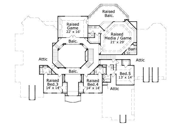 European Floor Plan - Upper Floor Plan #411-166
