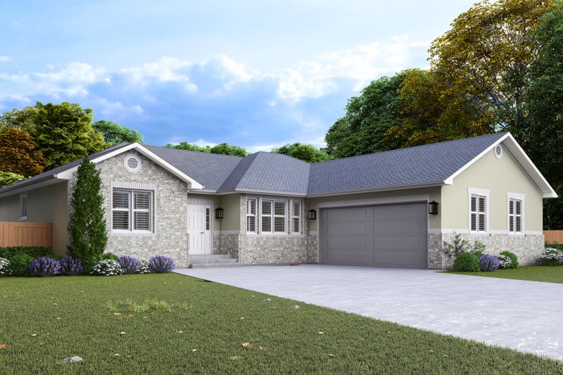House Design - Exterior - Front Elevation 3 for Ranch House Plan #1060-280 - 3 bed, 2 bath