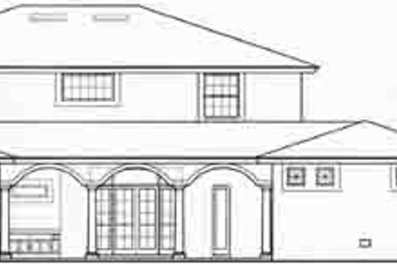 Exterior - Rear Elevation for Mediterranean House Plan #135-110 - 4 bed, 4 bath