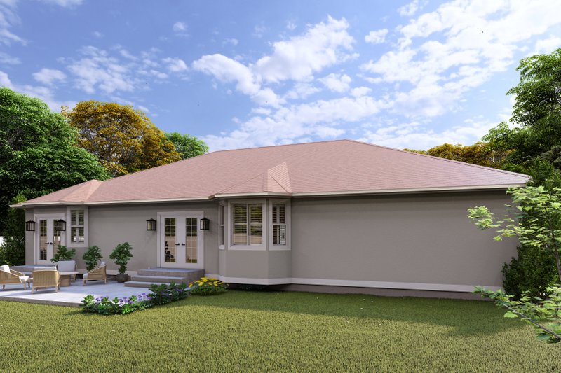 House Design - Exterior - Rear Elevation for Ranch House Plan #1060-396 - 2 bed, 2 bath