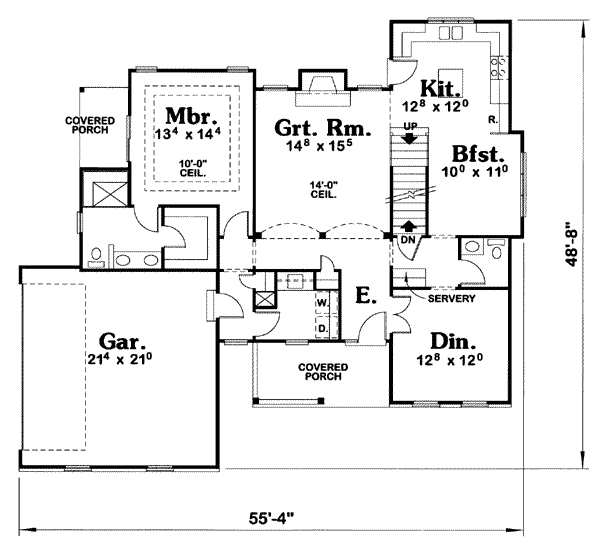 Colonial Style House Plan - 3 Beds 2.5 Baths 1798 Sq/Ft Plan #20-547 ...