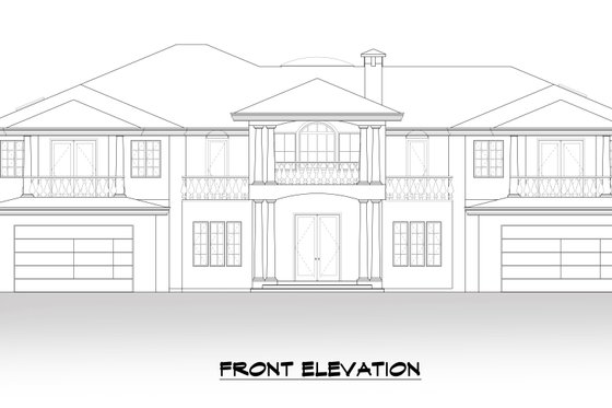 Exterior - Front Elevation 3 for Mediterranean House Plan #1066-124 - 10 bed, 9.5 bath
