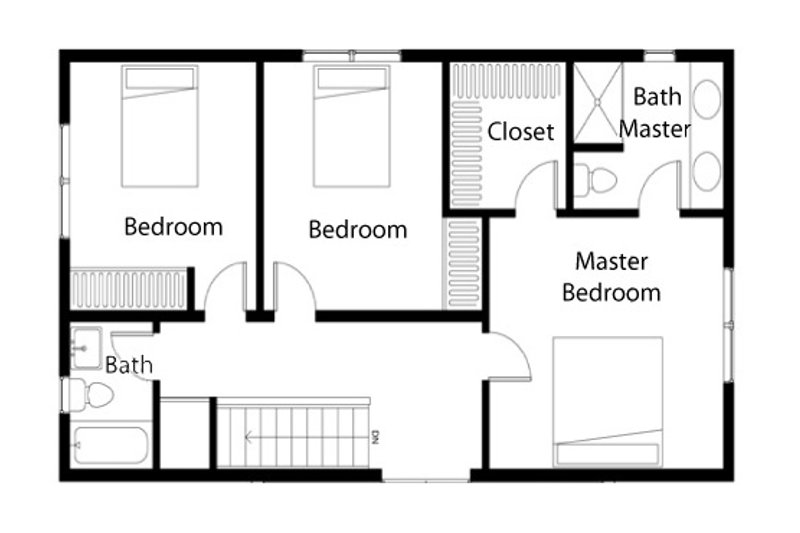 Home Plan - Floor Plan - Upper Floor for Traditional House Plan #497-39 - 3 bed, 3 bath