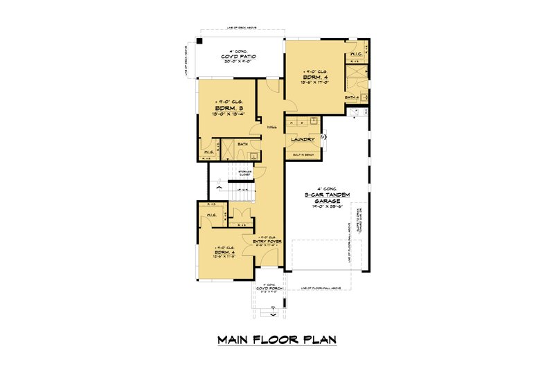 Dream House Plan - Floor Plan - Main Floor for Contemporary House Plan #1066-160 - 5 bed, 4 bath