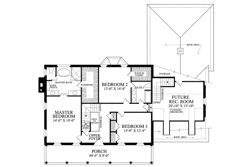 Home Plan - Floor Plan - Upper Floor for Colonial House Plan #137-105 - 3 bed, 3 bath