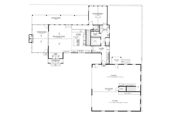 Floor Plan - Main Floor for Craftsman House Plan #437-112 - 3 bed, 3.5 bath