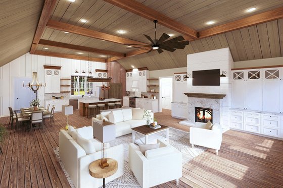 Interior - Family Room 2 for Barndominium House Plan #44-261 - 3 bed, 2 bath
