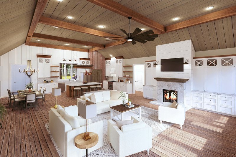 Architectural House Design - Interior - Family Room 2 for Barndominium House Plan #44-261 - 3 bed, 2 bath
