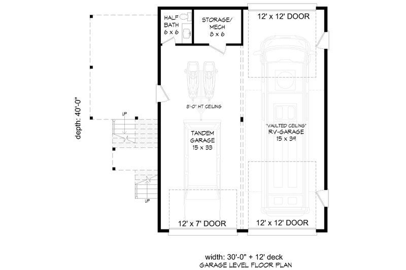 Home Plan - Floor Plan - Main Floor for Contemporary House Plan #932-1185 - 1 bed, 1.5 bath