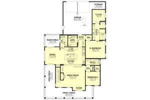 Floor Plan - Main Floor for Farmhouse House Plan #430-280 - 4 bed, 3 bath
