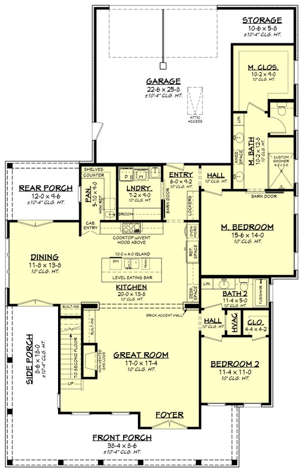 Dream House Plan - Farmhouse Floor Plan - Main Floor Plan #430-280