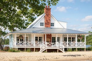 Exterior - Front Elevation for Country House Plan #137-375 - 4 bed, 3 bath