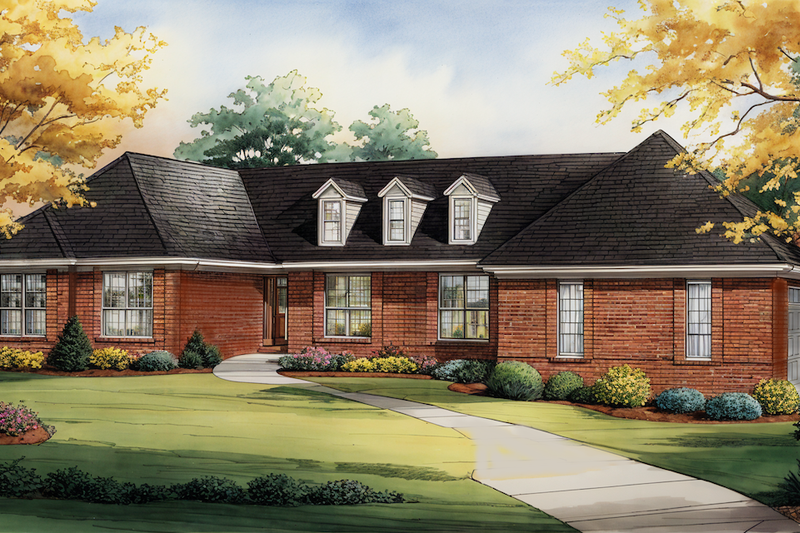 Architectural House Design - Exterior - Front Elevation 2 for Ranch House Plan #30-178 - 3 bed, 2.5 bath